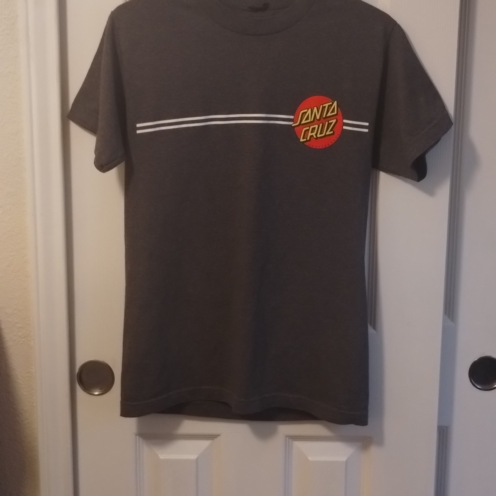 Santa Cruz Skateboards Charcoal Tee with Red Logo